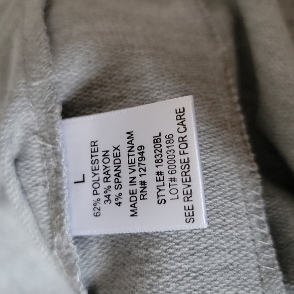 Mind Matter SoHo Varsity Style Shift Tee Shirt Dress Heathered Gray Navy Blue - Picture 6 of 10